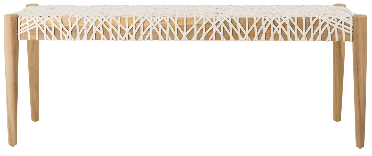Cowhide Leather Tufted Bench N322543