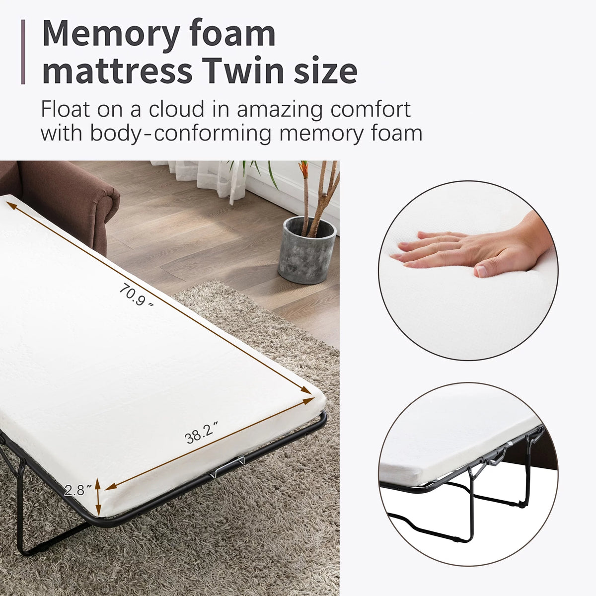 Brown Twin Size Pull Out Sofa Bed I2057