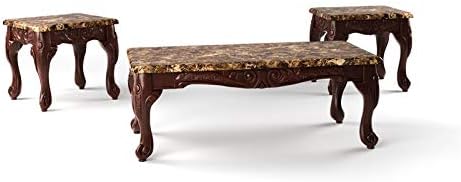 3-Piece Coffee Table Set in Dark Oak and Brown E922460