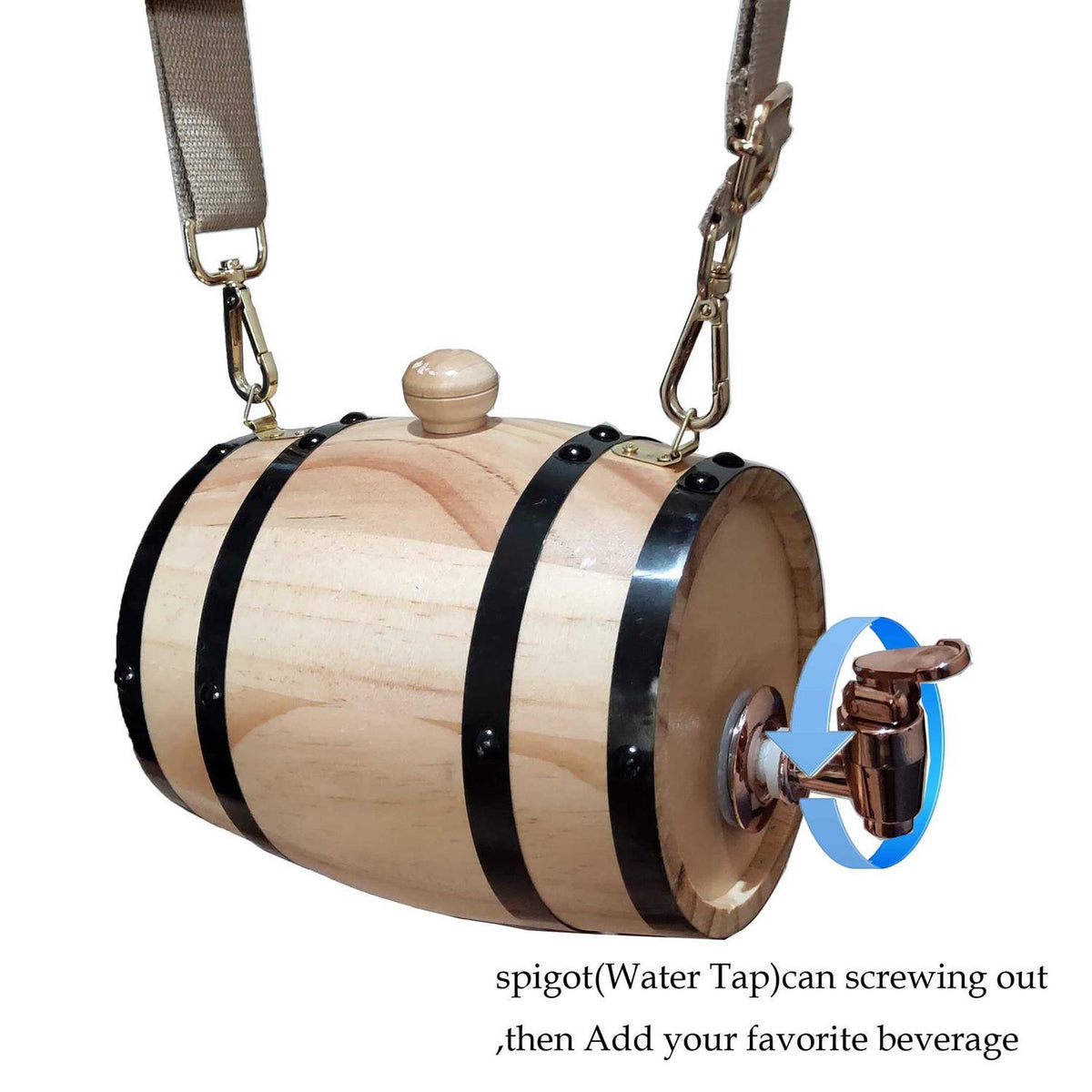 Saint Bernard Barrel Collar 1/2 Liter Size Keg with Adjustable Hoops T1376