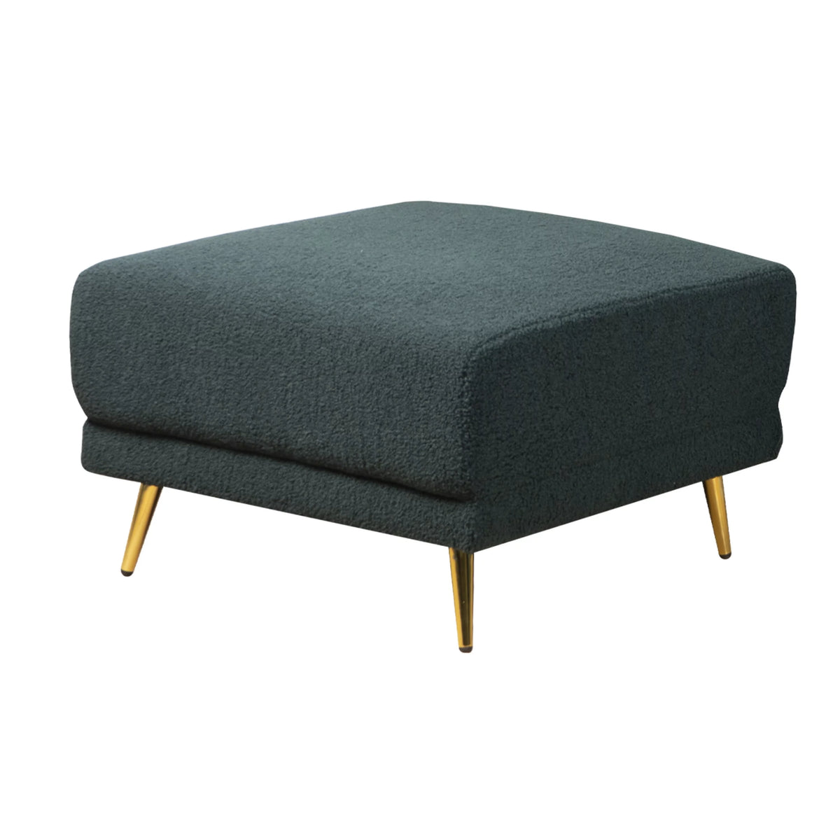 Green Sherpa Fabric 4 Seater Sectional Sofa with Ottoman Y5421