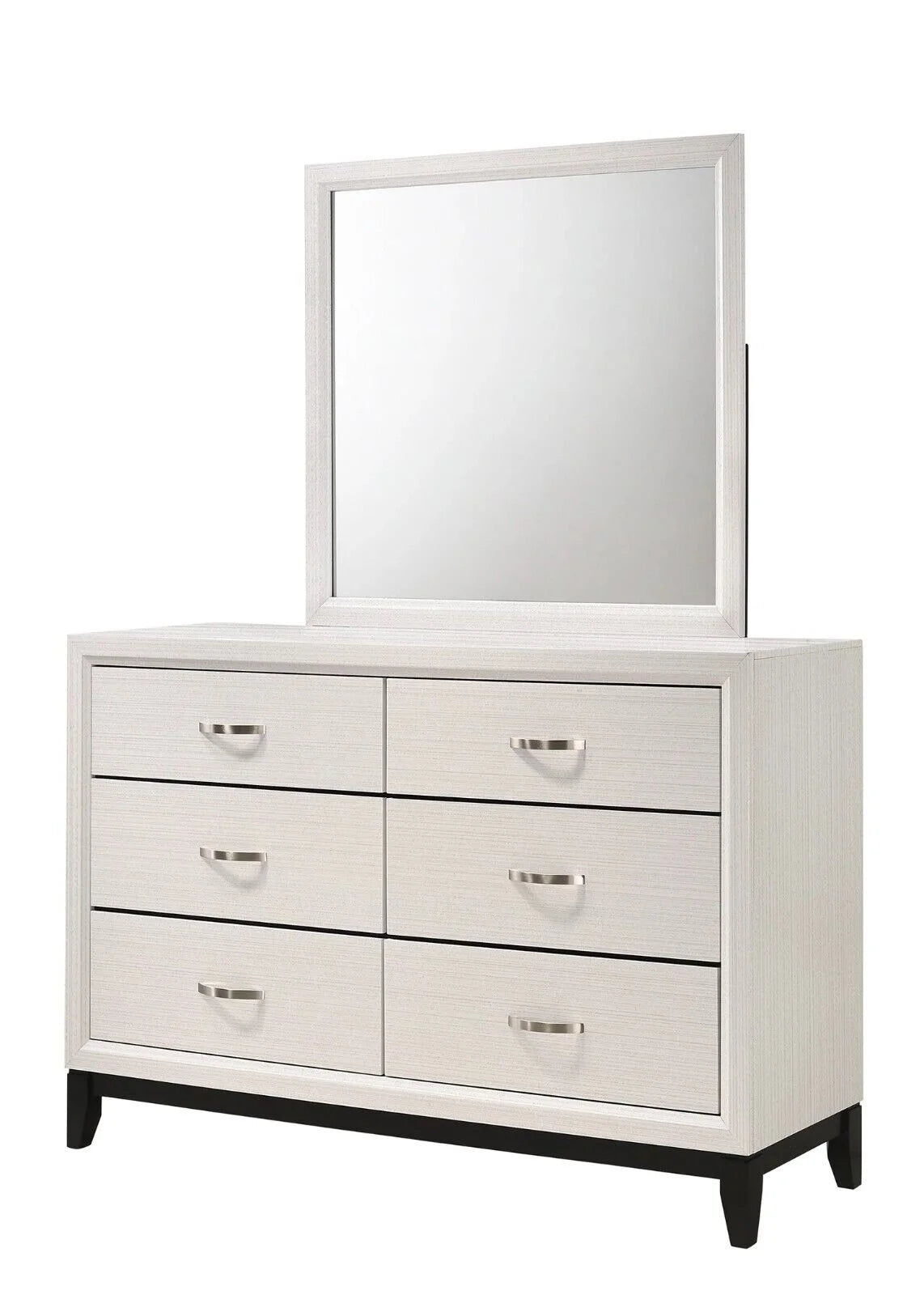 4pc Full Size Bed Dresser Mirror Nightstand White Bedroom Furniture Set H699727