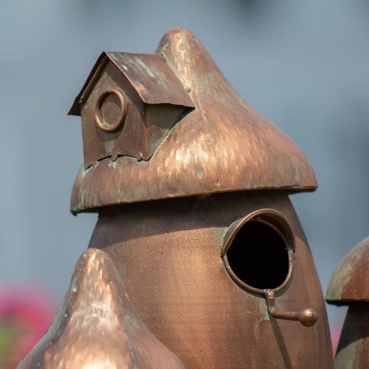 Copper Triple Bird House Stake L608523