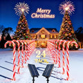 24 Pack Solar Christmas Candy Cane Lights with 168 Warm Lights U761