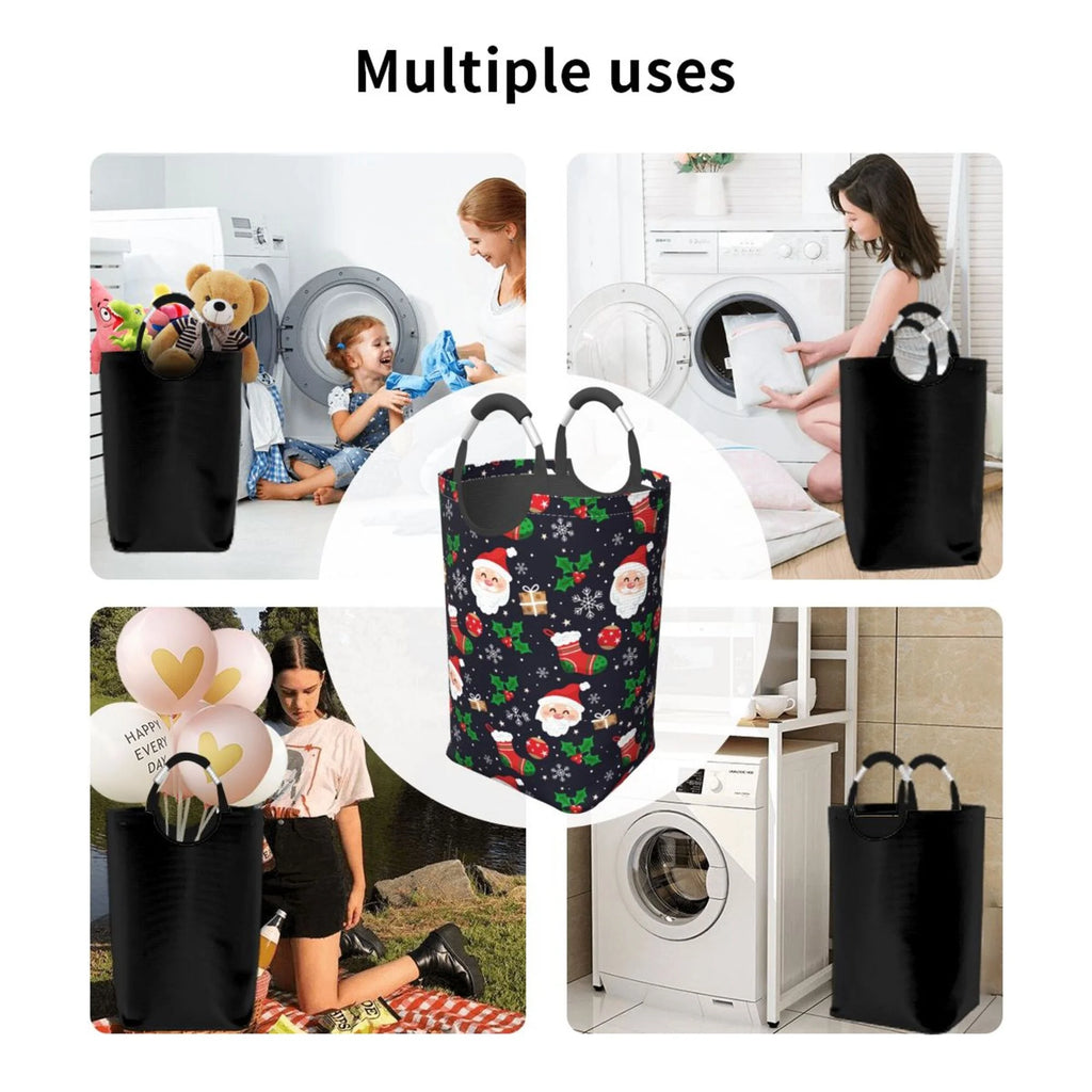 Snowflake Rectangular Collapsible Laundry Basket with Handles F368612