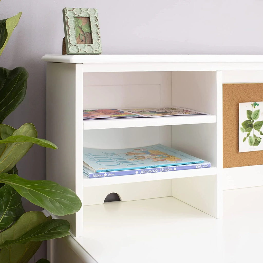 White Desk Hutch and Chair with Drawers O989170