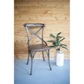 Rustic Iron Cross Back Dining Chair - Case of 2 L99634