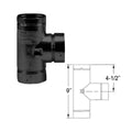 3'' Black Pellet Vent Pipe Tee with Tee Cap K152028