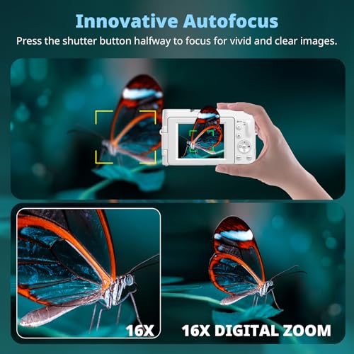 48MP 4K Digital Camera with 16X Zoom and Flip Screen A49517