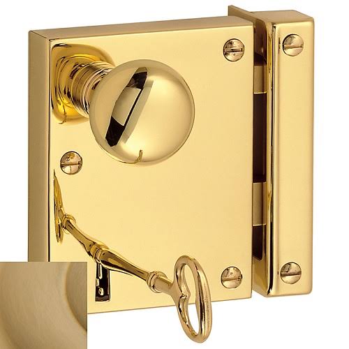 Small Vertical Rim Lock Privacy Vintage Brass RH V256498