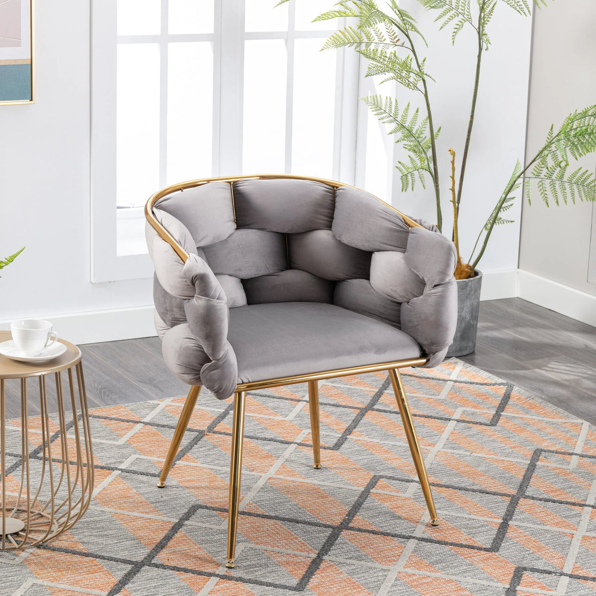 Gray Velvet Chair E816