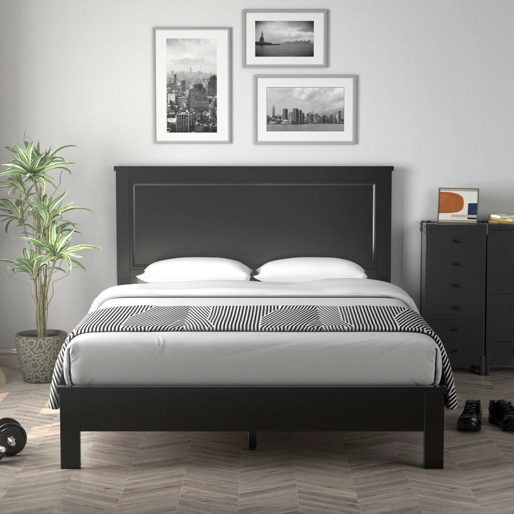 Twin Size Walnut Platform Bed Frame R205506