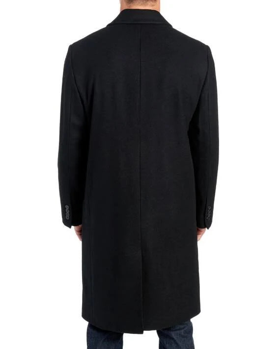 Black Wool Top Coat B812539