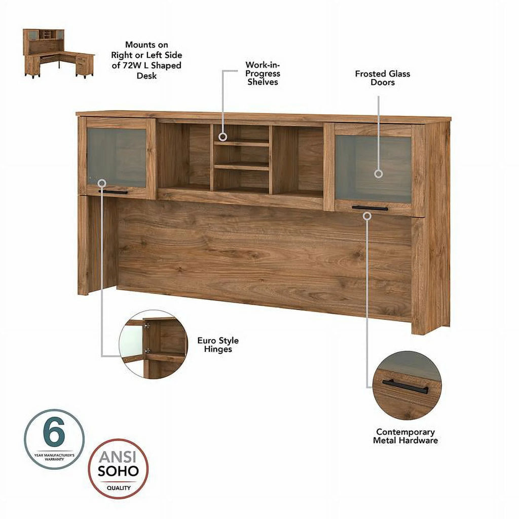 72W Sit to Stand L Desk with Hutch K22695