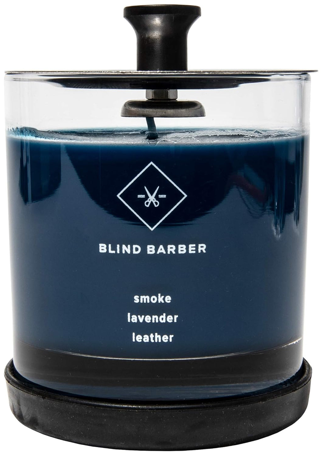 Scented Soy Wax Candle in Glass Jar with Leather, Smoke & Lavender W226