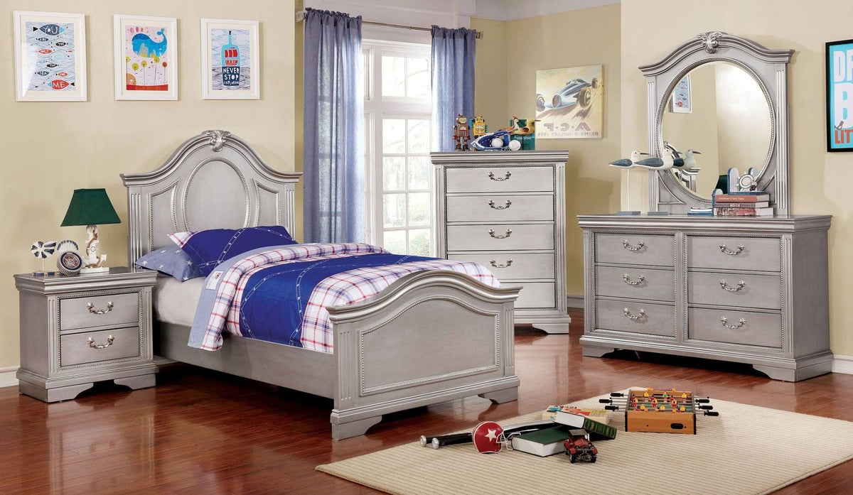 Silver Gray Twin Panel Bed T714