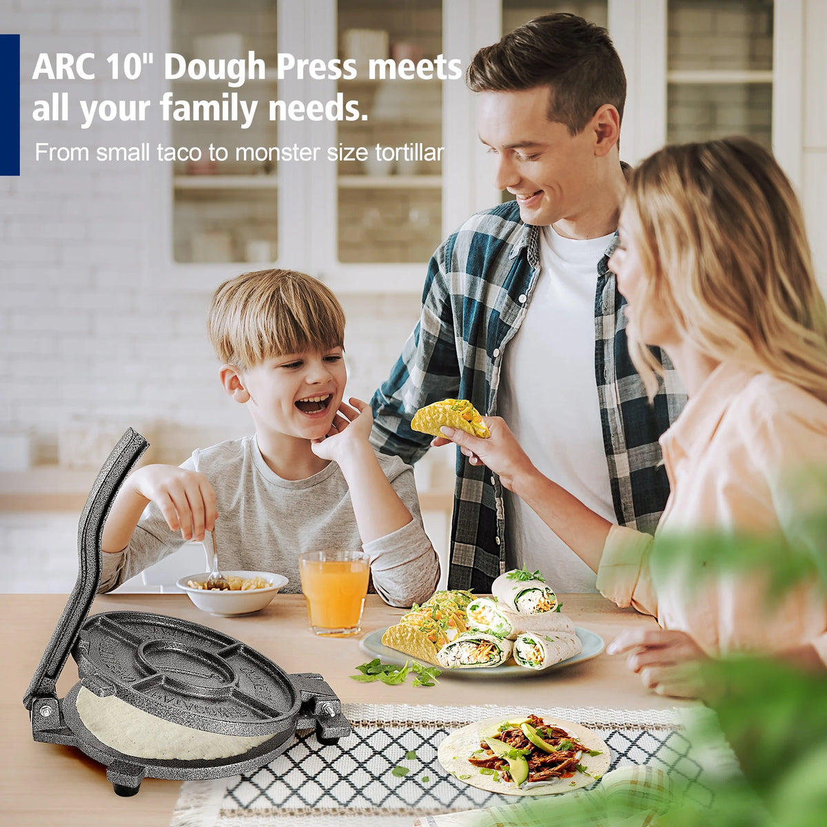 Cast Iron Tortilla Press with 100 Pcs Parchment Paper I3420