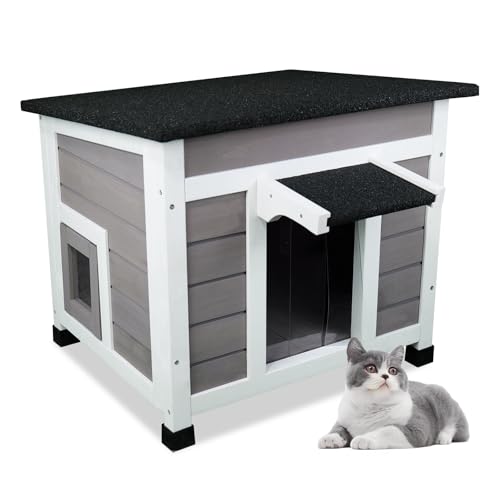 Insulated Weatherproof Cat House with Asphalt Roof Z1575