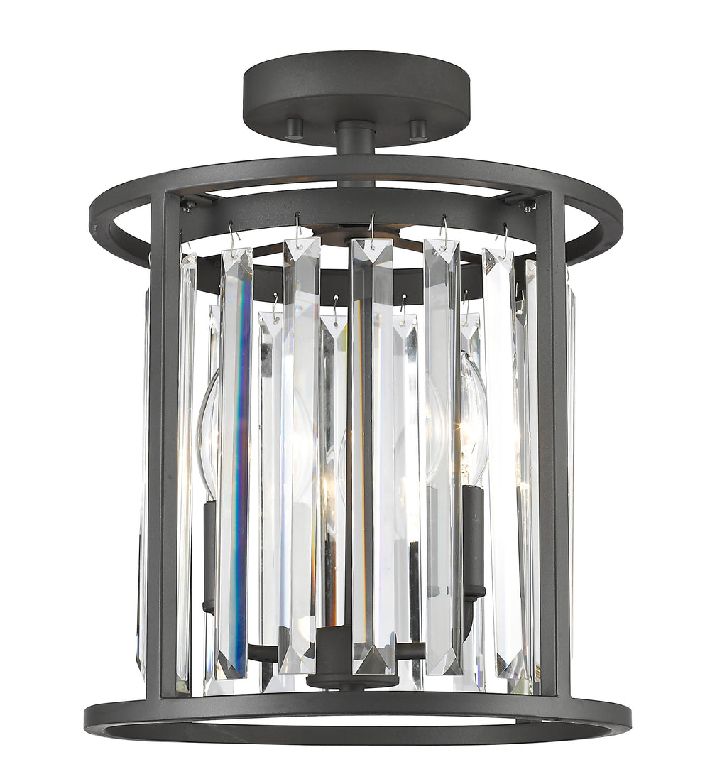 Bronze 3 Light Semi Flush Mount V3188