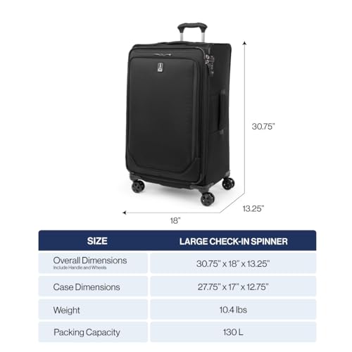 Lightweight Softside Expandable 8 Wheel Spinner Suitcase 29-Inch P645