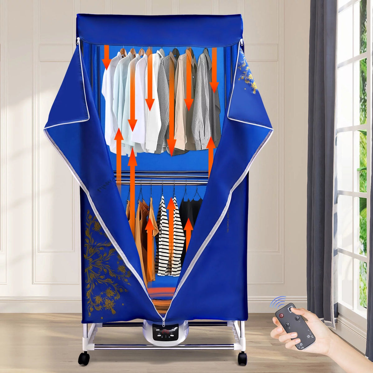 Portable Folding Clothes Dryer with Wheels J389
