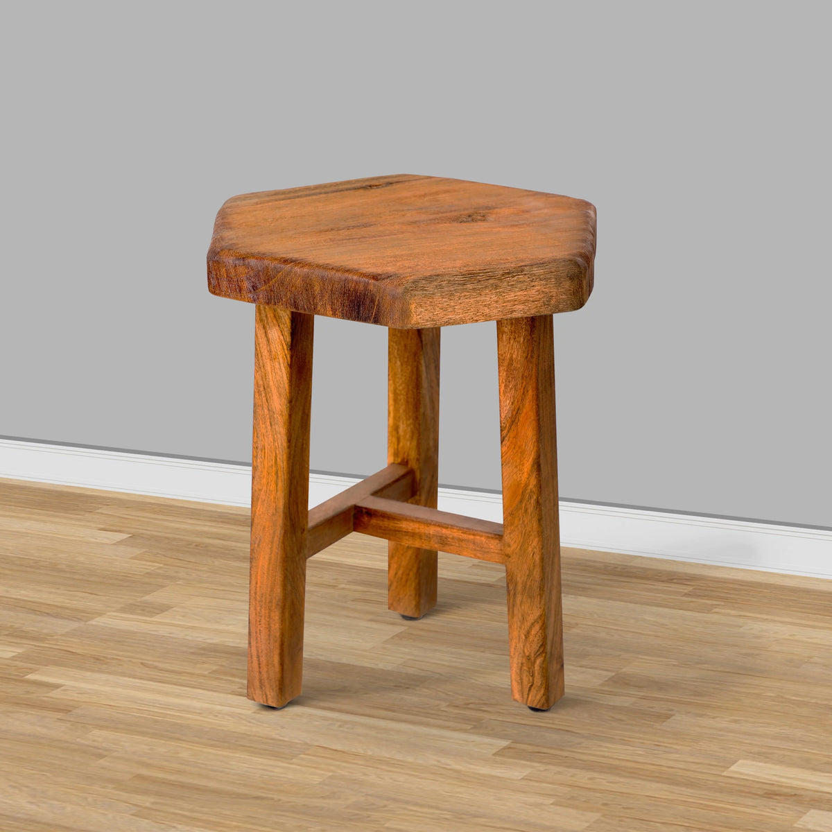 18 Inch Acacia Wood Side Table with Live Edge Top D53104