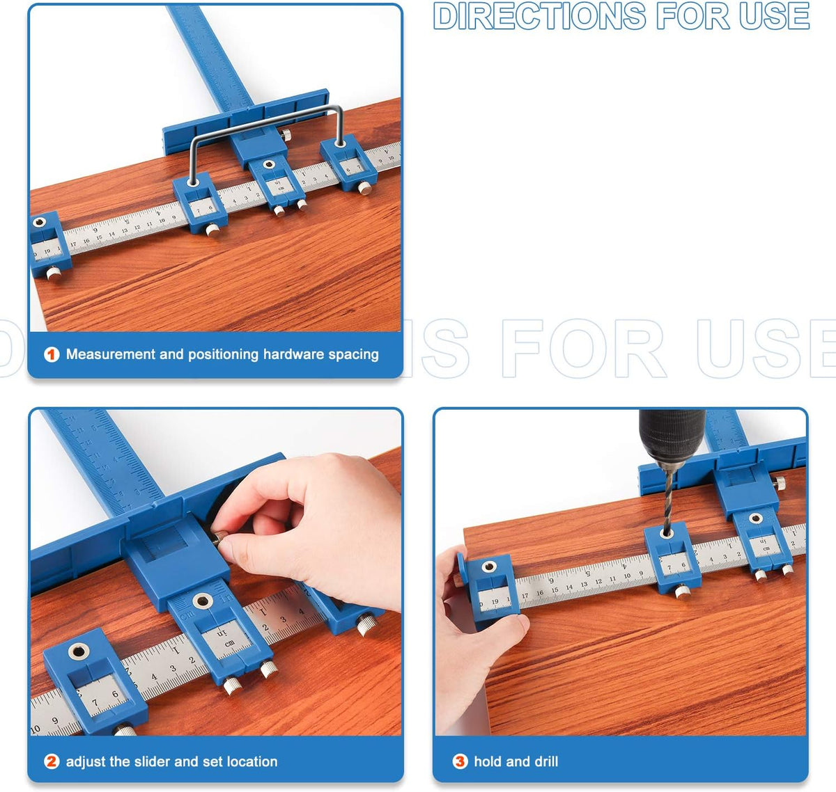 Cabinet Hardware Jig Tool Adjustable Drill Template Guide Pack of 2 M31961