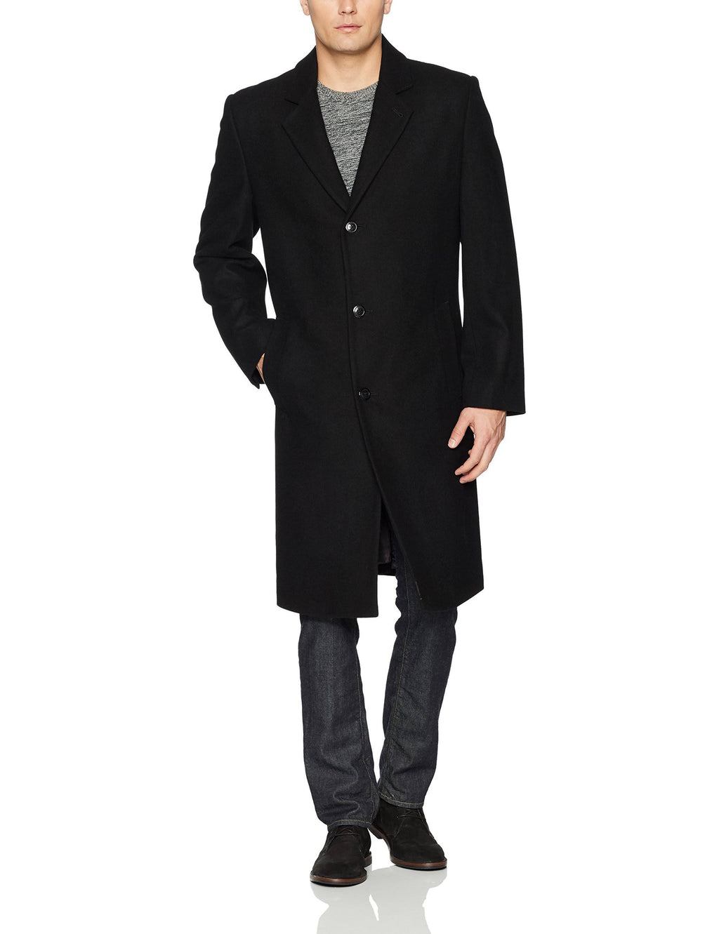 Black Wool Top Coat B812539