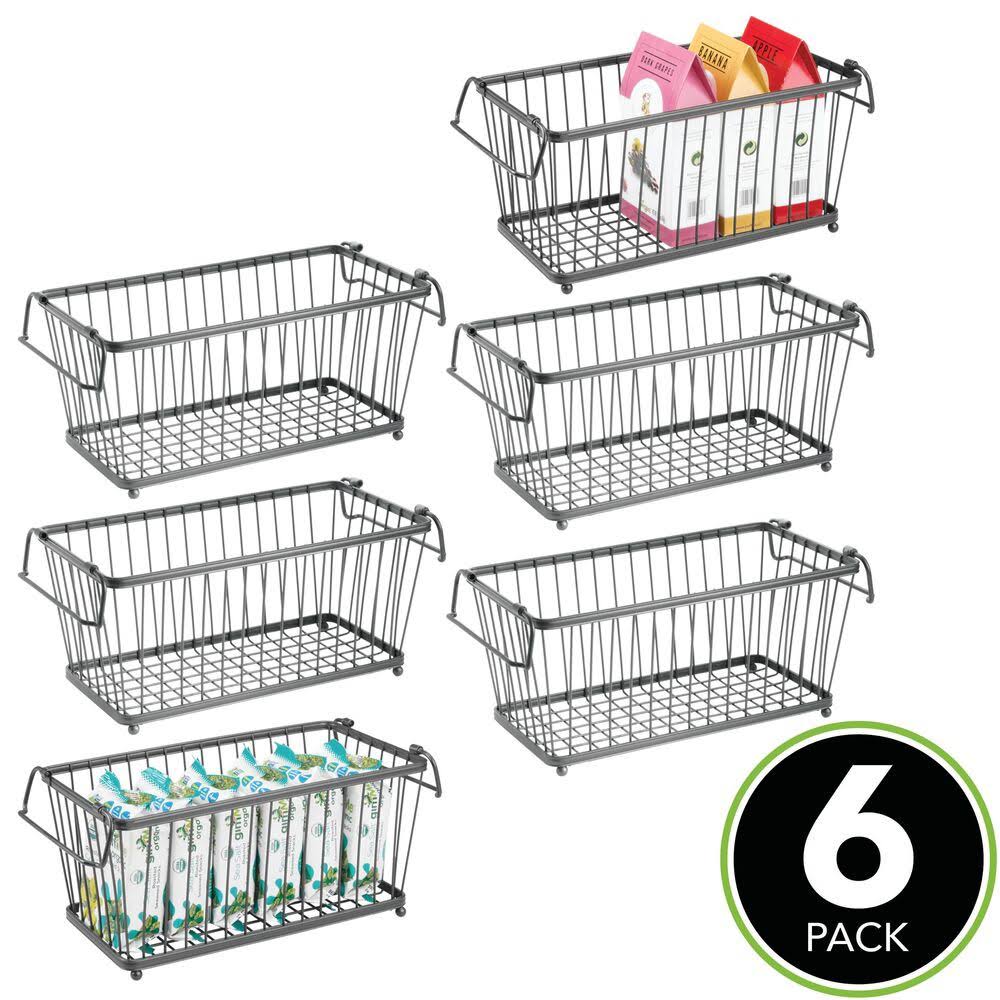 Stackable Metal Food Storage Basket with Handles R19761
