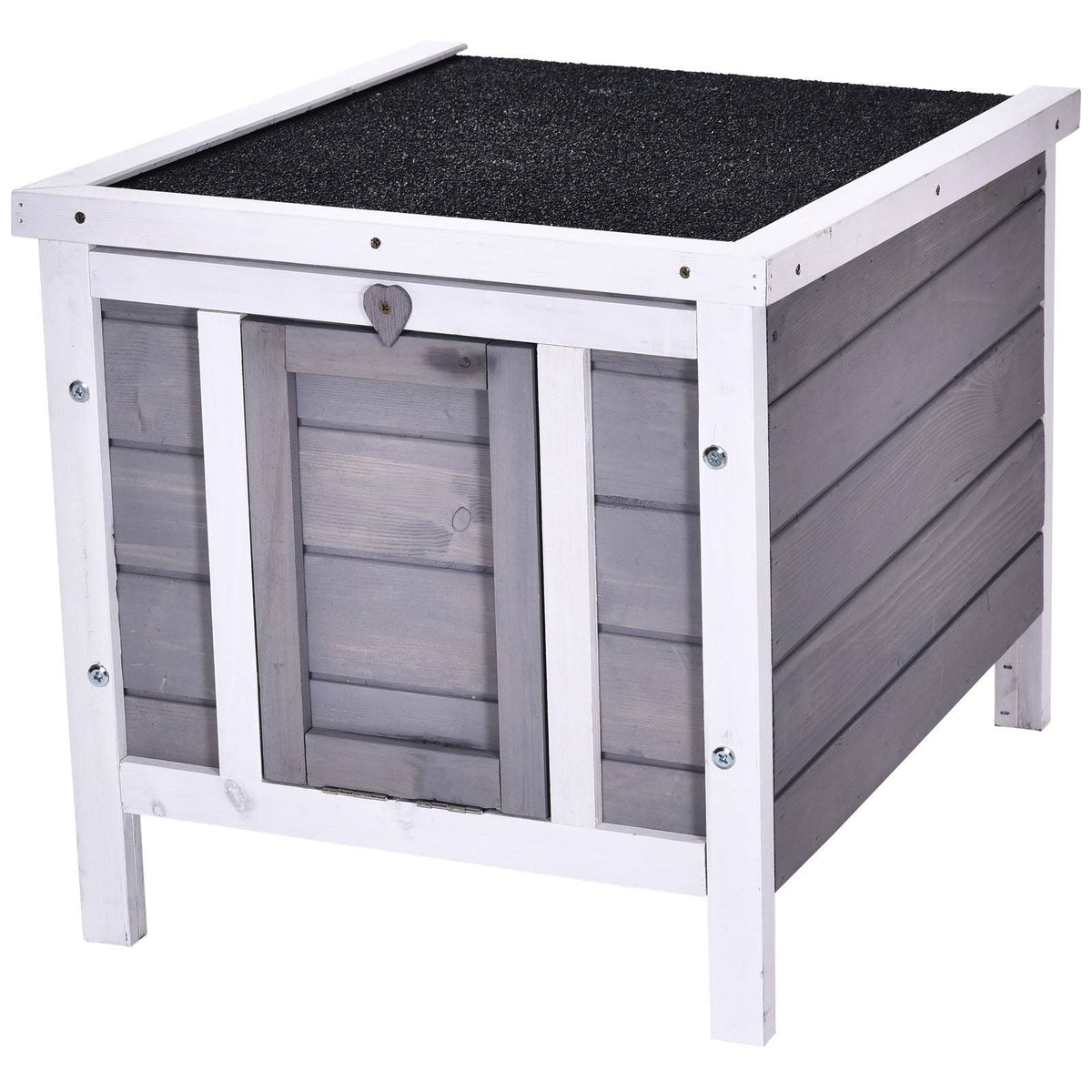 Grey Raised Wooden Pet House K292
