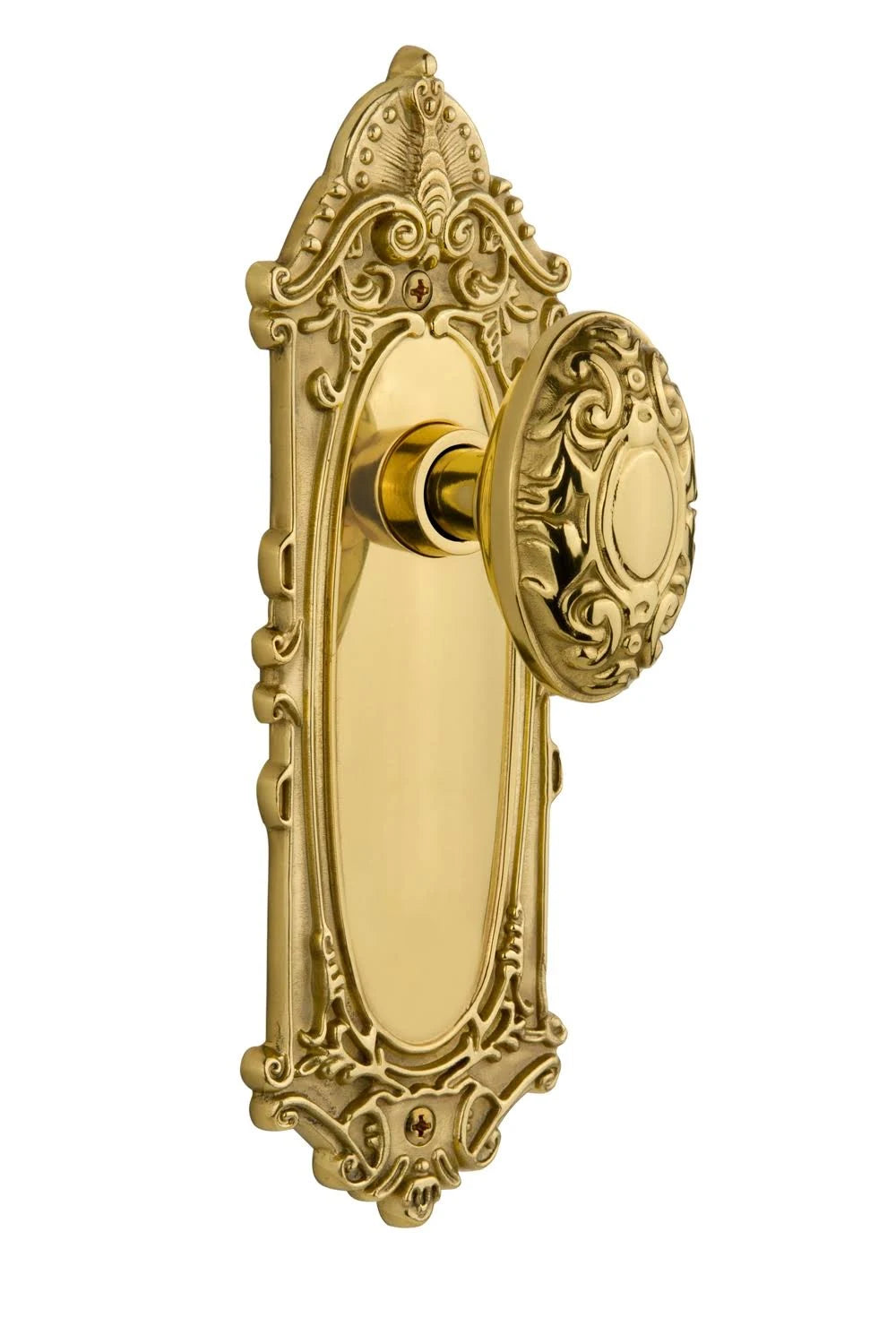 Victorian Passage Door Knob, Polished Brass P4701