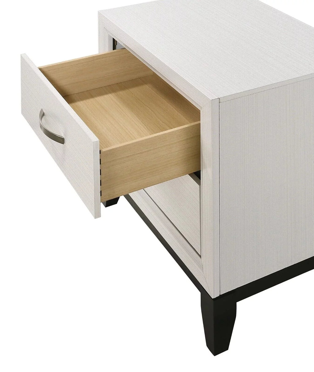 4pc Full Size Bed Dresser Mirror Nightstand White Bedroom Furniture Set H699727