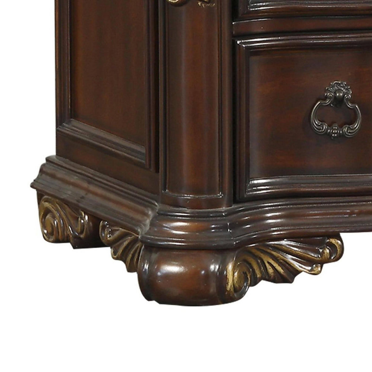 3 Drawer Cherry Brown Nightstand C7793