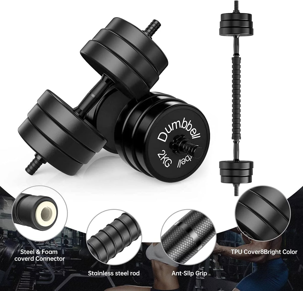 Adjustable Dumbbell Barbell 2 in 1, 22lbs B668268