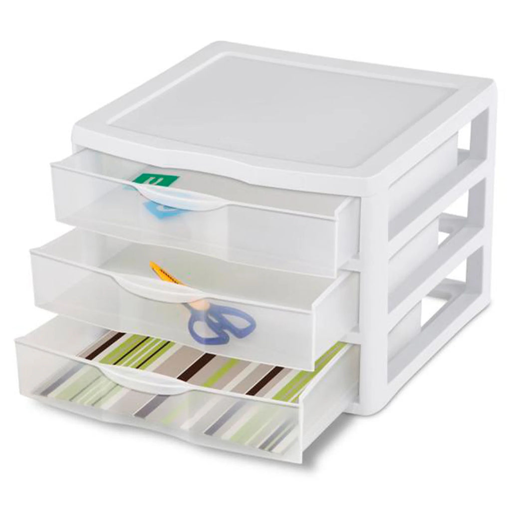 Clear Plastic 3 Drawer Storage System, 3 Pack S992