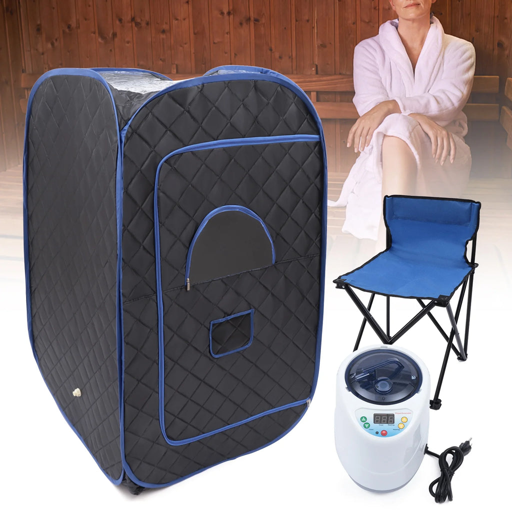 Portable Steam Sauna Tent with 2L Steamer, 99 Minute Timer, Remote Control, Chair, 135CM R566