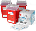 Sharps Container 1 Quart 3 Pack with 300 Alcohol Prep Pads Q946442