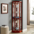 Walnut Wooden Curio Cabinet with Tempered Glass Door Q955910