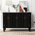 Black Storage Cabinet with 3 Doors and Adjustable Shelf I1500