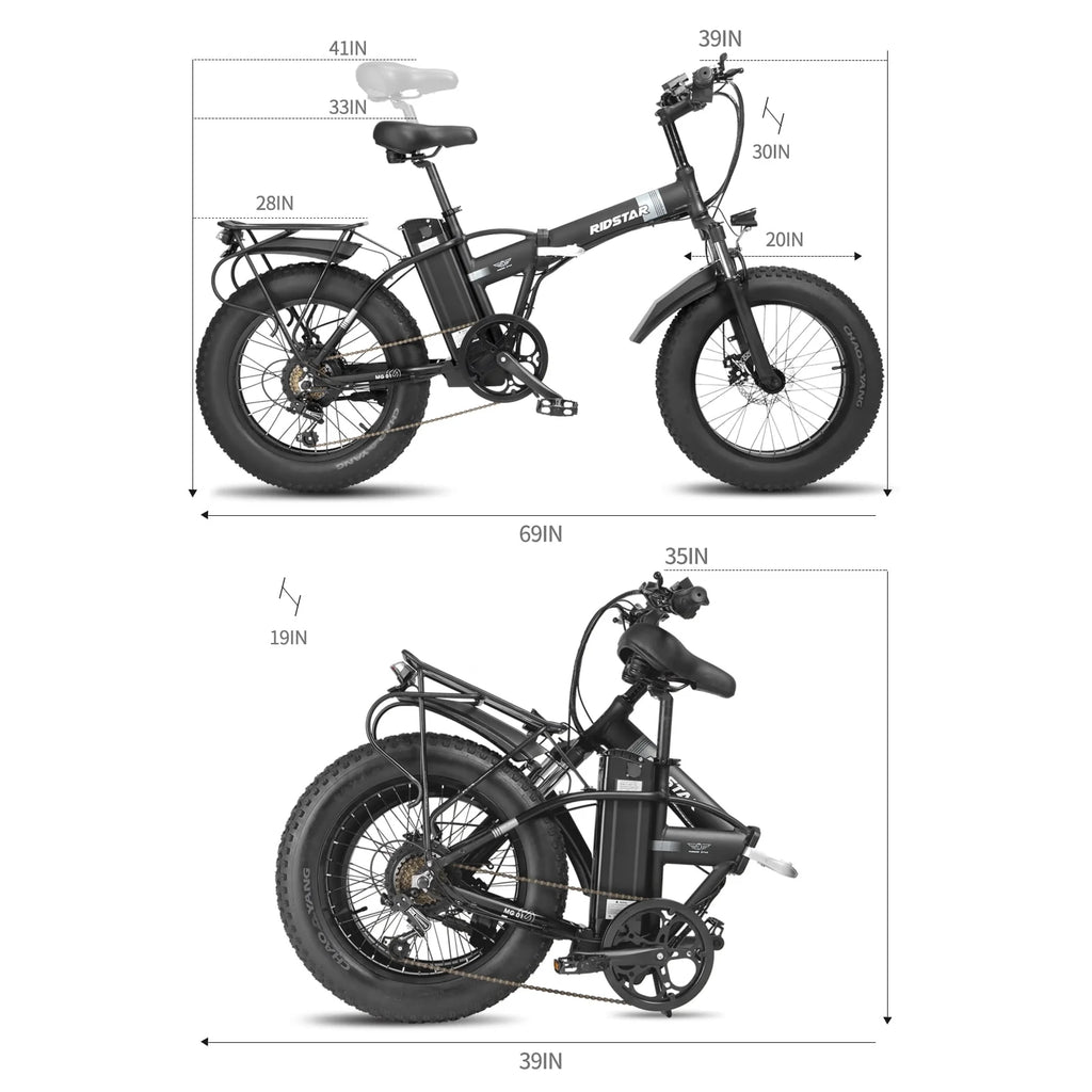 20 Fat Tire 750W 48V 14AH Foldable Electric Bike C14496