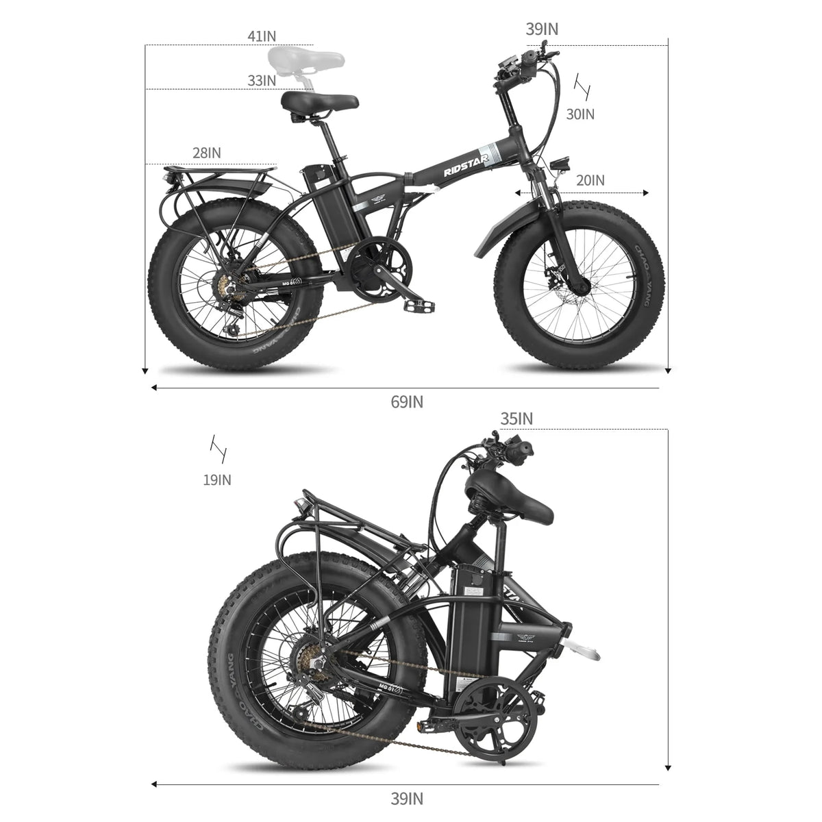 20 Fat Tire 750W 48V 14AH Foldable Electric Bike C14496