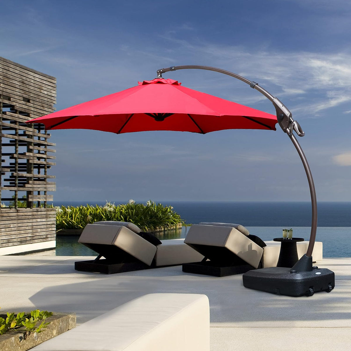 11 FT Curvy Aluminum Offset Cantilever Umbrella F89063