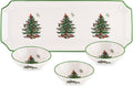 4 Piece Rectangular Tray with 3 Dip Bowls, Fine Earthenware P51604