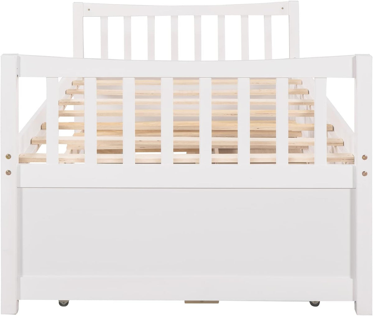 Twin White Wood Daybed with Trundle and Storage Drawers K68173