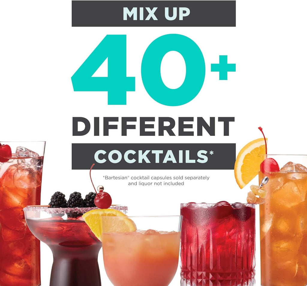 Cocktail Maker Machine, Bar Mat, and Glass Liquor Dispenser Bottles D756896