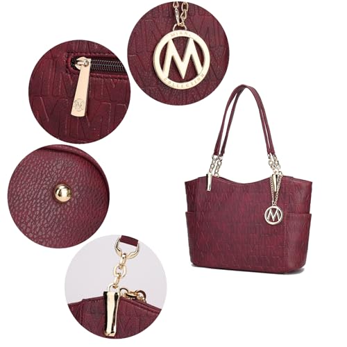 Vegan Leather Shoulder Bag Tote Bag Purse Set O1651