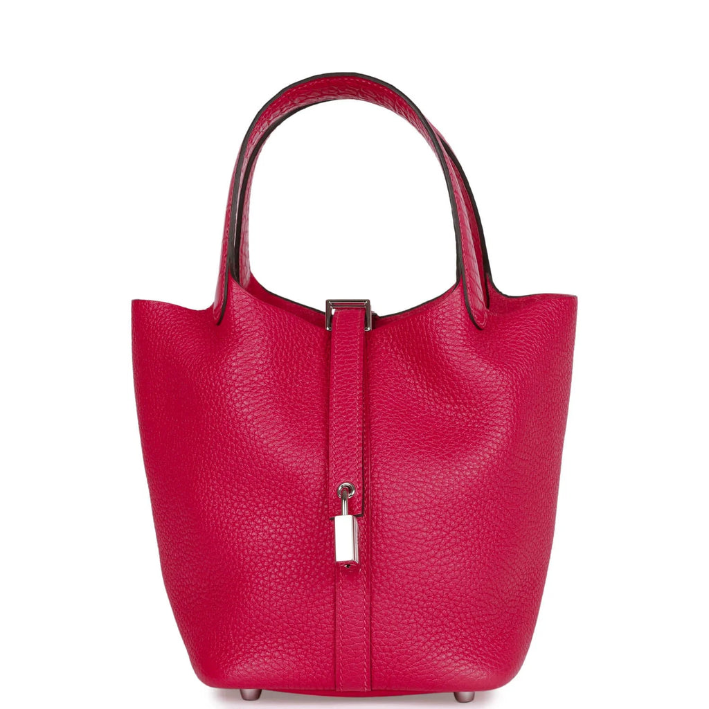 Framboise Clemence and Matte Alligator Touch 18 Picotin Lock N4079