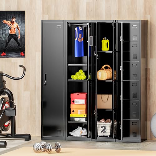 Black 6 Door Steel Lockers T70644