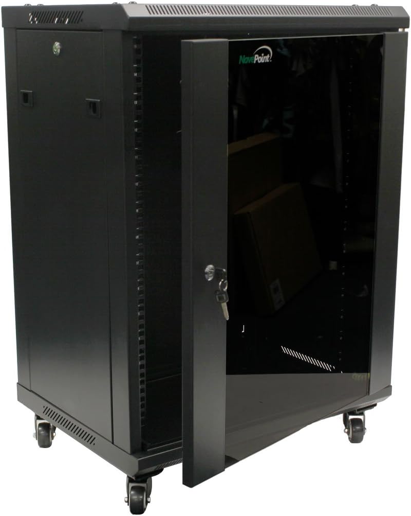 15U Wall Mount Network Server Cabinet Rack Enclosure with Casters S6038