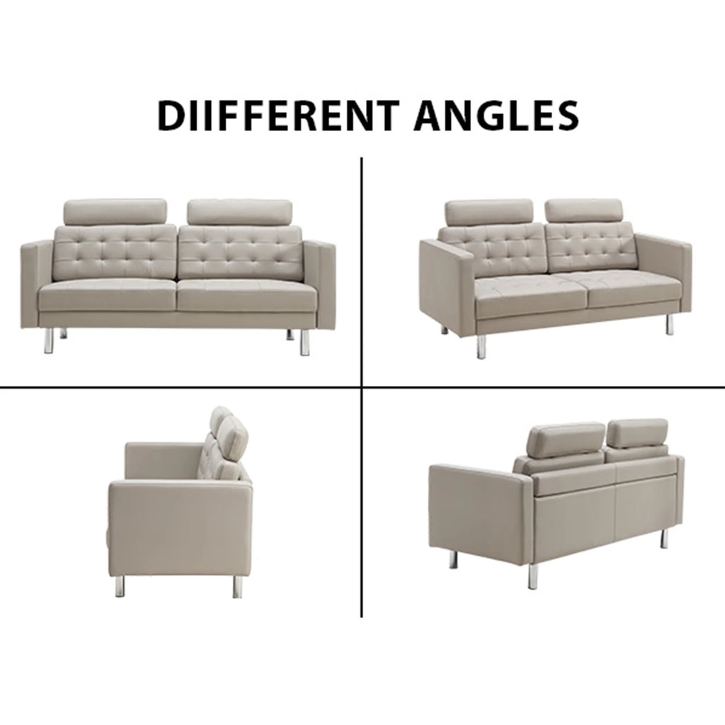 72" Top-Grain Leather Loveseat Sofa N96190